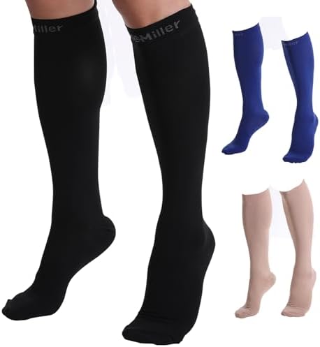 Doc Miller Compression Socks for Women and Men - 15-20mmHg - Graduated Compression Socks for Improved Circulation, Varicose Veins and Shin Splints