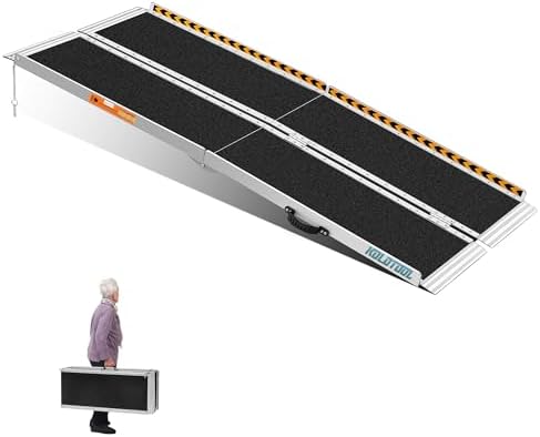 Wheelchair Ramp 6ft, Non-Skid Aluminum Folding Ramps for Wheelchairs for Home Steps, 800 LBS Capacity Handicap Wheel Chair Ramp for Doorway, Homes, Threshold, Entry, Stairs 72" Lx 29.2" Wx2H