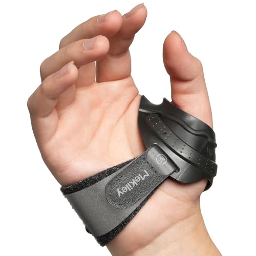 CMC Thumb Support Brace - with Firm Supportive Wrist Strap, Dual Density Thumb Brace Stabilizes CMC Joint, Pain Relief for Osteoarthritis for Women and Men (Black, Right Hand, Small)