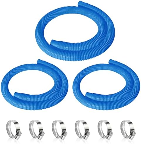 3 Pcs 1.25" Pool Hose, 59" Long Accessory Pool Pump Replacement Hoses, Compatible with All Above Ground Pool Filter Pumps that Use 1 1/4 Diameter Hoses
