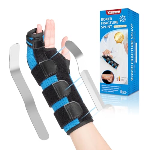 Boxer Fracture Splint, Ulnar Gutter Splint Right Hand, the 4th and 5th Metacarpal Finger Splint Hand Brace, Boxer Orthosis Hand & Wrist Brace for Women & Men, Right, L