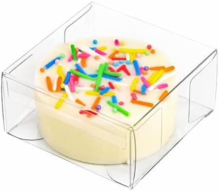 XP-ART 50 PCS Individual Clear Chocolate Coverd Oreos Cookie Boxes,2.36" x 2.36" x 1.18" Individual Macaron Box Mooncake Packaging for Wedding Easter Halloween Christmas Party