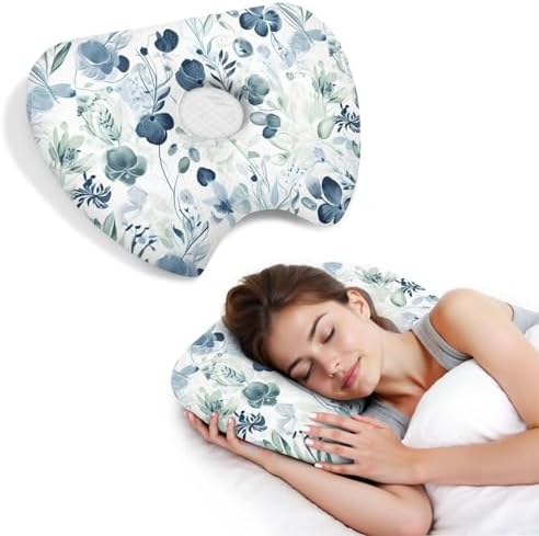 Ear Piercing Pillow for Side Sleepers with Washable Cover Pillows with Holes for Ear Pain,Donut Pillow for Adults CNH Ear Pain Relief Pressure Sores Ear Pillow with Hole in Center