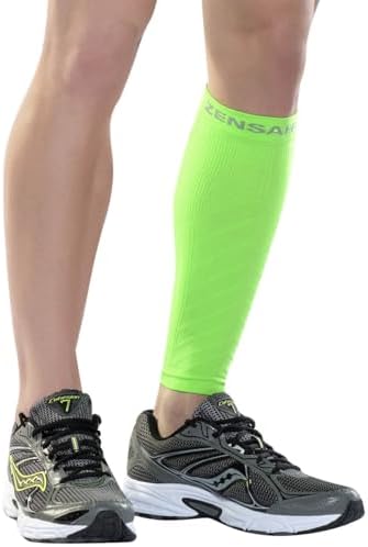 Zensah Calf/Shin Compression Sleeve - Made in the USA Single Leg Compression Sleeve for Shin Splint Relief, Recovery, Running