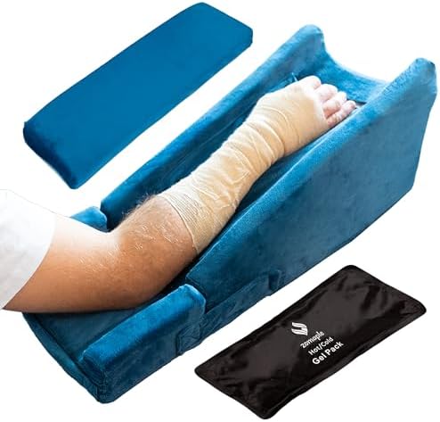 Zomaple Adjustable Arm Elevation Wedge Pillow for Post Surgery Recovery - After Surgery Pillow for Adults with Ergonomic Elbow Support & Cooling Gel Pack, Suitable for Bed & Couch Rest [Patented]