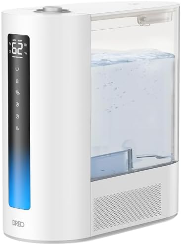 Dreo 6L Humidifier Large Room, Warm & Cool Mist Humidifiers for Bedroom, 60H Runtime, 12H Timer, Top Fill, Humidity Indicator Light, Baby, Plants, Easy Clean, HM713