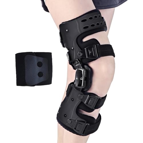 OA Unloader Knee Brace - Arthritis Pain Relief, Osteoarthritis, Bone on Bone Knee Joint Pain, Cartilage Defect Repair, Avascular Necrosis Hinged, Degeneration (Black Right)