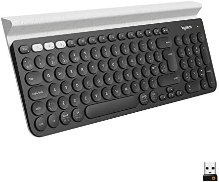 Lady house Logitech K780 Multi-Device Wireless Keyboard for Computer, Phone and Tablet – Flow Cross-Computer Control Compatible – Speckles (Renewed), Black, (920-008025)