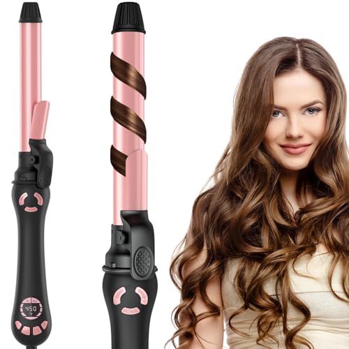 Rotating Curling Iron - 1 Inch Automatic Curling Iron for All Hair Type, 2 Speed Automatic Hair Curler for Lasting Beach Waves, Adjustable Temp, Instant Heat, Dual Voltage, Exclusive Structural Design