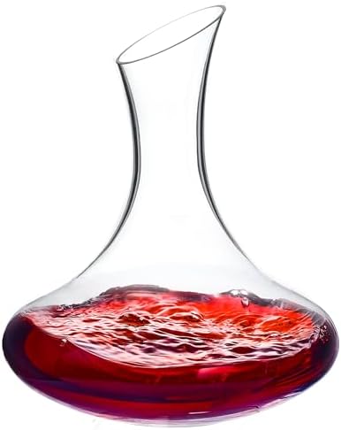 Wine Decanter, 1100ml /37.2oz Red Wine Decanter, Hand Blown Lead-Free Crystal Wine Carafe, Small Decanter for White and Red Wine, Elegant Design Easy Pour, Wine Gifts for Father's Day