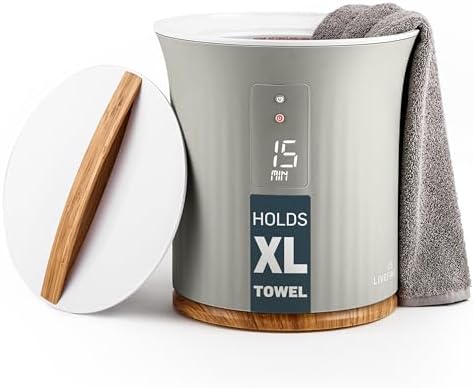 Live Fine Towel Warmer | Bucket Style Luxury Heater with LED Display, Adjustable Timer, Auto Shut-Off | Fits 40” x 70” Oversized Towel