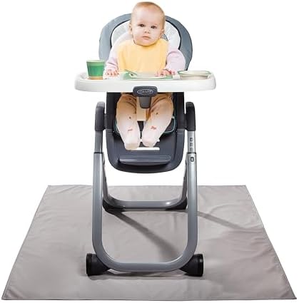 Graco Splat Mat for Under High Chair and Arts and Crafts, 50" X 50" Baby Anti-Slip Food Splash and Spill Mat for Eating Mess, Waterproof Floor Protector and Table Cloth