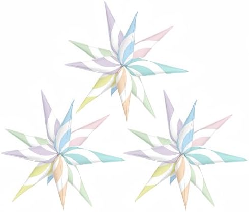 32 Inch Macaron Candy Star Balloons-6 Pastel Colors Swirl Foil Balloons for candyland Birthday, Baby Shower. Summer Party, Christmas, Sweet Rainbow Party Decorations (Macaron 3 Pcs)