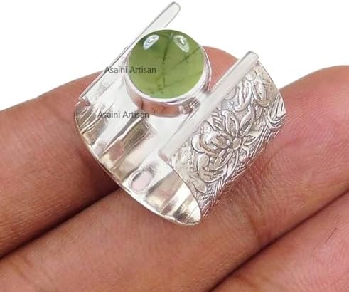 Timeless Elegance: 7MM Round Gemstone Pure 925 Sterling Silver Gift Floral Engraved Ring for Every Occasion
