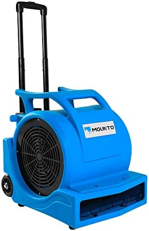 MOUNTO 3-Speed 1Hp 4000 Plus CFM Monster Air Mover Floor Carpet Dryers with Handle Wheelkit (Blue)