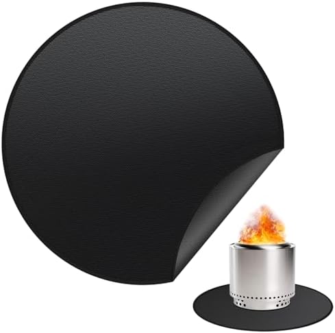36" Fire Pit Mat for Solo Stove Bonfire, Round Fireproof Under Grill Mats for Outdoor Grill, Portable Camping Stove Mat for Solo Stove Accessories