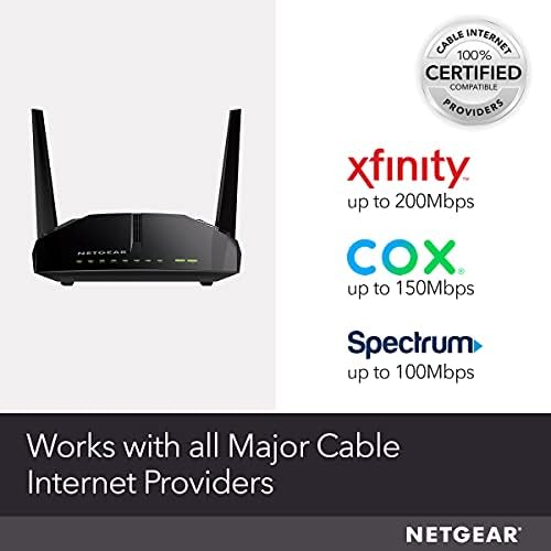 NETGEAR Cable Modem WiFi Router Combo C6220 - Compatible With All Cable Providers Including Xfinity by Comcast, Spectrum, Cox | For Cable Plans Up to 200 Mbps | AC1200 WiFi Speed | DOCSIS 3.0