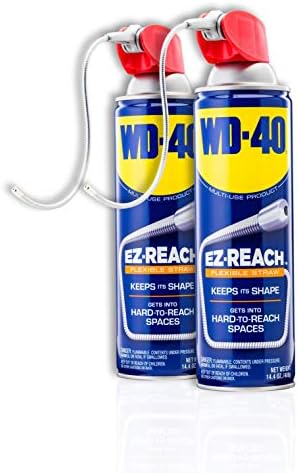 WD-40 Original Formula, Multi-Use Product, EZ-Reach Flexible Straw, 14.4 OZ [Twin-Pack]