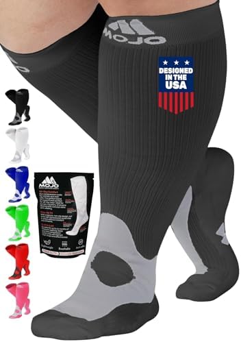 Mojo Unisex Medical Compression Socks 20-30mmHg – Knee High for Pain & Swelling, A601