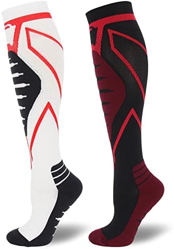 Compression Socks for Men & Women 20-30 mmHg Knee High -Best Support for Medical, Athletic, Sports, Travel (1/2Pairs)