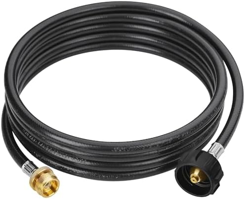 12 Feet Propane Adapter Hose, 1lb to 20lb Adapter Converts 1lb Appliances to 5-40lb Tanks, Gas Hose for Weber Q, Coleman Grill, Buddy Heaters and More