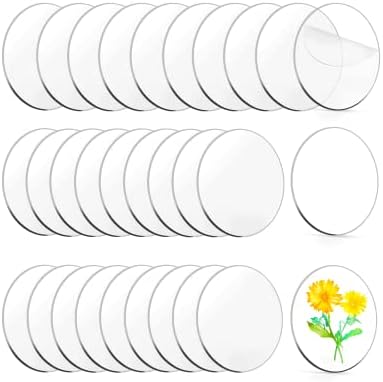 30 Pieces Clear Acrylic Circles,Zzbakress Round Blanks Acrylic Discs Round,Acrylic Sheet Blank for Easter Halloween Christmas Ornament DIY Craft (4 Inch)