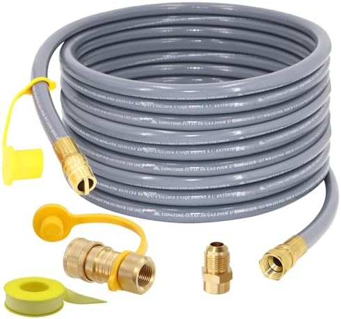 36 Feet 1/2-Inch ID Natural Gas Hose with Quick Connect Fitting for weber, charbroi, Grill, Pizza Oven, Patio Heater and More NG Appliance, Propane to Natural Gas Conversion Kit - CSA Certified