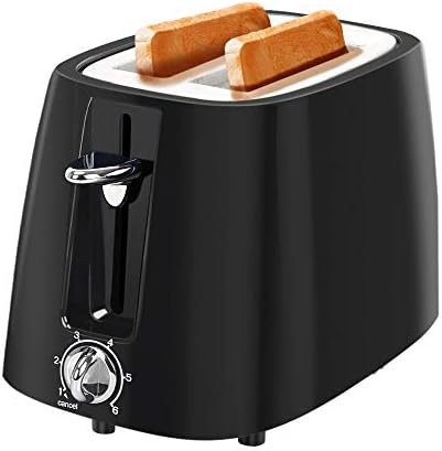 2 Slice Toaster Bagel Bread Wide Slot Toasters with 6 Browning Setting and Cancel Function, Bagel, Bread, Puff Pastry, Snacks and Small Bake, Black