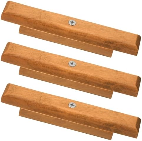 3Pack Cherry Wood Replacement Handle for 22.5" & 18.5" One Touch Grills Compatible with Weber Charcoal Grill Including Mounting Screws