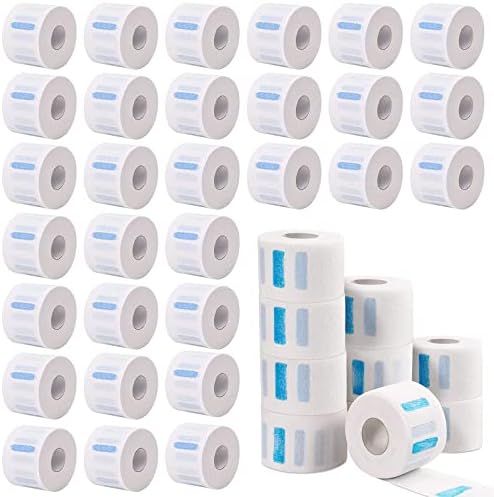 Yilloog 4000 Strips 40 Rolls Disposable Barber Paper Haircutting Neck Strips Hairdressing Stretchy Neck Band Paper Tissue for Barber Hair Cutting Styling Salon Accessories Supplies