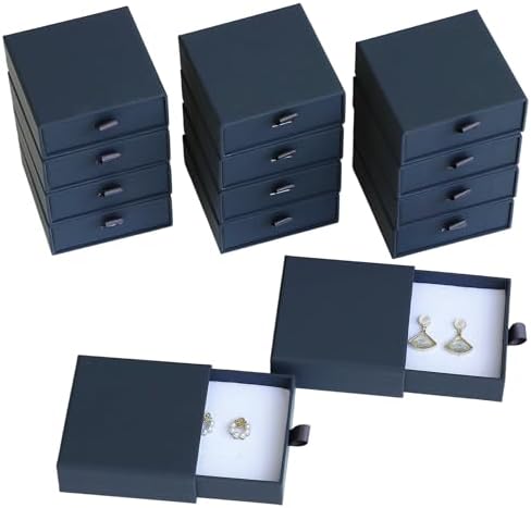 40Pcs Navy Blue Small Jewelry Boxes 3.54×3.54×1.26in Cardboard Jewelry Gift Boxes Jewelry Packaging for Small Business for Necklace Ring Bracelet Earring Display Box