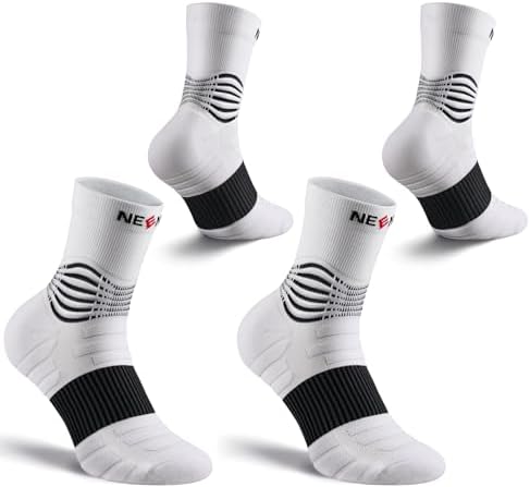 NEENCA Medical Compression Socks—2 Pairs, Ankle Socks for Injury Recovery, Pain Relief, Swelling, Sport Protection 20-30 mmHg