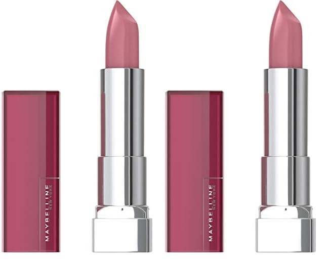 Maybelline Color Sensational Lipstick, Lip Makeup, Cream Finish, Hydrating Lipstick, Romantic Rose, Pink 0.15 oz (Pack of 2)