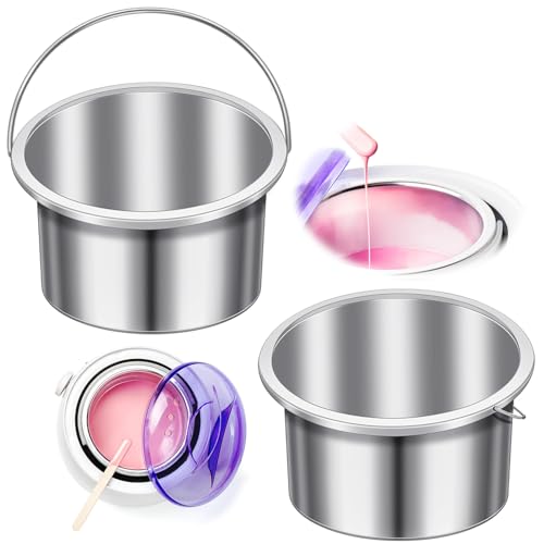 2 Pieces Wax Pot Wax Warmer Replacement Tin Inner Pot Portable Hair Removal Waxing Bowl for 500 ml Hair Remover Machine