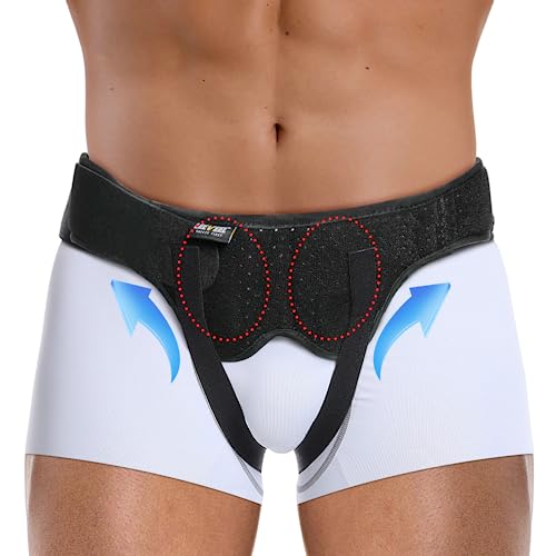 Hernia Belts for Men,Medical Hernia Guard Inguinal Truss for Single/Double,Sports Hernia Adjustable Waist Strap with 2 Removable Compression Pads (X-Large)