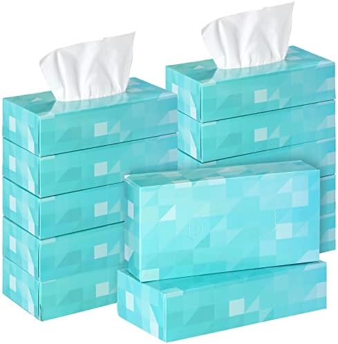 Yinder 12 Packs Facial Tissue Box 1560 Sheets Soft Facial Tissue Box for Fall Halloween Christmas 2 Ply 130 Sheets Disposable Travel Tissues Bulk for Car Household Kitchen(Single)