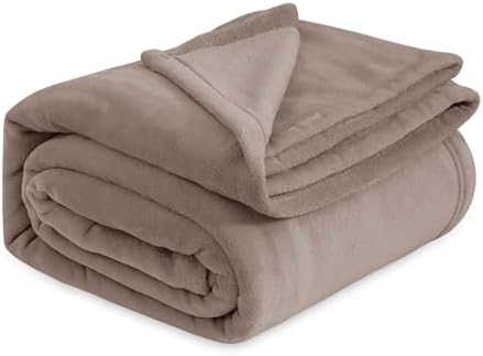Bedsure Fleece Bed Blankets Queen Size Mocha Brown - Soft Lightweight Plush Fuzzy Cozy Luxury Blanket Microfiber, 90x90 inches