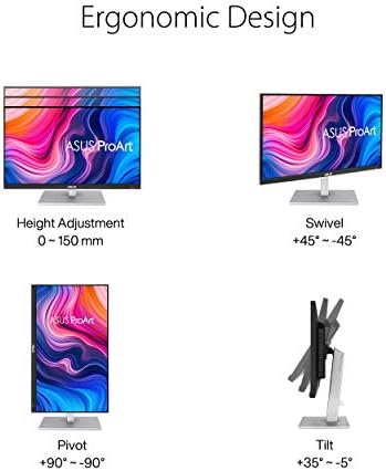 ASUS ProArt Display 27" Monitor - WQHD (2560 x 1440), IPS, 100% sRGB, 100% Rec. 709, ΔE < 2, Calman Verified, USB Hub, USB-C, Daisy-chaining, HDMI, Compatible With Laptop & Mac Monitor - PA278CV