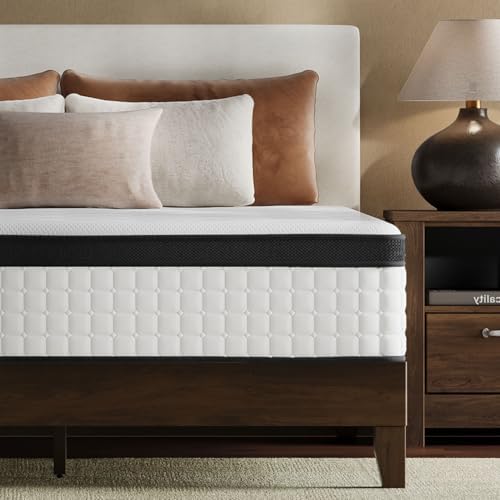 Full Size Mattress 12 Inch Deluxe Hybrid Mattresses Without Fiberglass, Medium Firm with Cooling Gel Memory Foam and Pocket Coil for Pressure Relief, Motion Isolation, Edge Support, CertiPUR-US