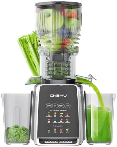 Cold Press Juicer, 5.8" Wide Feed Chute Juice Extractor Machine, High Juice Yield, Slow Masticating Juicer for Whole Vegetables & Fruits