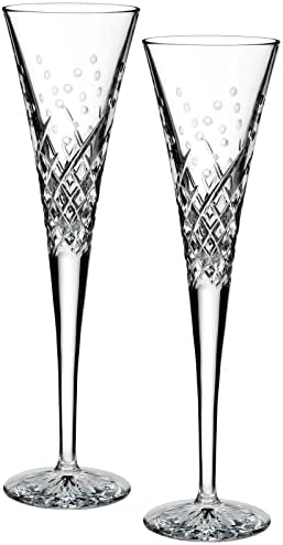 Waterford Crystal Wishes Happy Celebrations Toasting Flute Pair