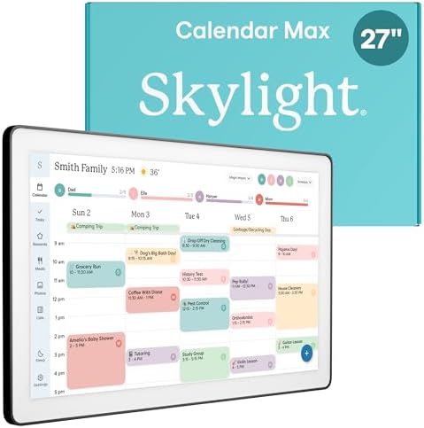 Skylight Calendar - 27" Digital Calendar Max - Shadow Box Charcoal