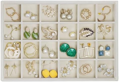 Large Velvet Jewelry Organizer, Velvet Jewelry Organizer Sunglasses Storage Organizers, Large Jewelry Drawer Organizer Tray, Eyeglass Organizer Earring Holder Ring Display (Earring Tray)