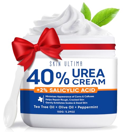 Urea Cream 40 percent for Feet with 2% Salicylic Acid, Maximum Strength & Intensive Repair Care for Dry Cracked Heels, Relief for Dry Foot, 5.29 OZ