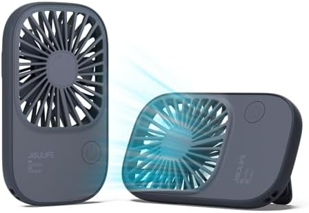 JISULIFE Handheld Mini Lash Fan with Bracket, Small Portable USB Rechargeable Personal Makeup/Eyelash Fan with 3 Speeds for Women Mom Girls Office Outdoor Travel Blue