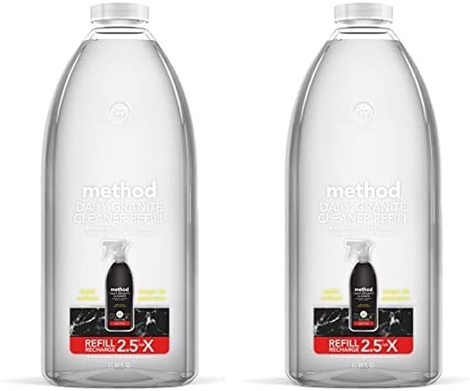 Method Daily Granite Cleaner Refill, Apple Orchard, Plant-Based Cleaning Agent for Granite, Marble, and Other Sealed Stone, 68 fl oz, (Pack of 2)
