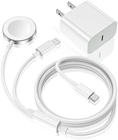 Apple Watch Charger,Upgraded 2-in-1 USB C Fast iPhone Watch [Apple MFi Certified] 6FT Magnetic Charging Cable with 15W Wall Charger Block for iWatch Series SE/8/7/6/5/4/3/2/1&iPhone 14