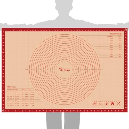 Extra Large Silicone Pastry Mat for Counter Rolling Dough,36x24 Inch,0.75mm Thick,Non Slip Silicone Baking Mat with Measurement (36 x 24 In)