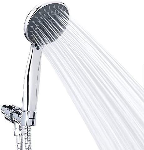 High Pressure Handheld Shower Head Briout 5-Settings Powerful Water Spray Shower Head against Low Pressure Water Flow with Stainless Hose and Adjustable Mount