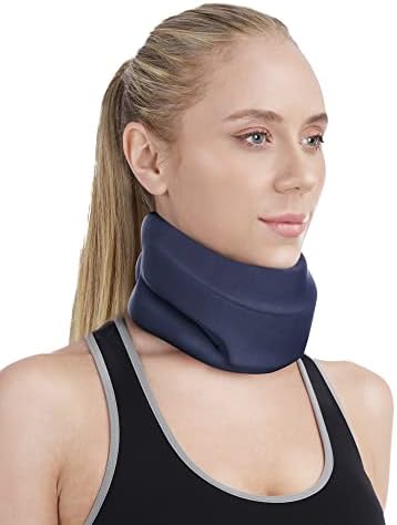 Neck Brace for Sleeping - Cervical Collar Relief Neck Pain and Neck Support Soft Foam Wraps Keep Vertebrae Stable for Relief of Cervical Spine Pressure for Women & Men Blue Large Size